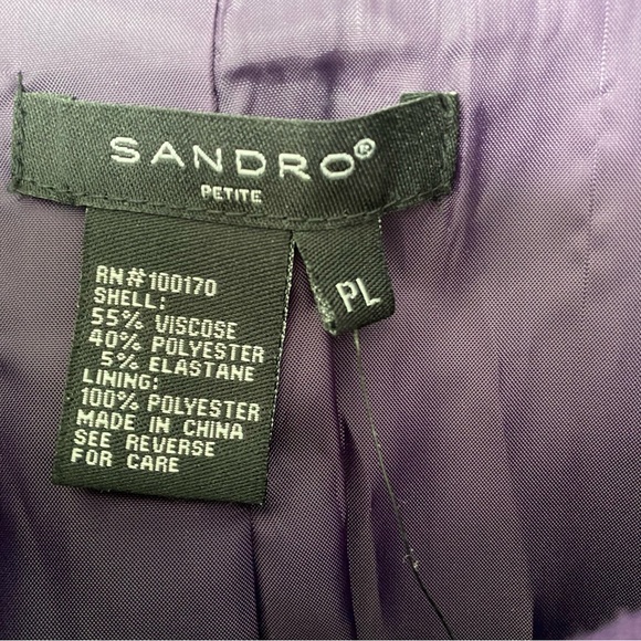 SANDRO Petite Jacket in Eggplant NWT - Picture 8 of 9